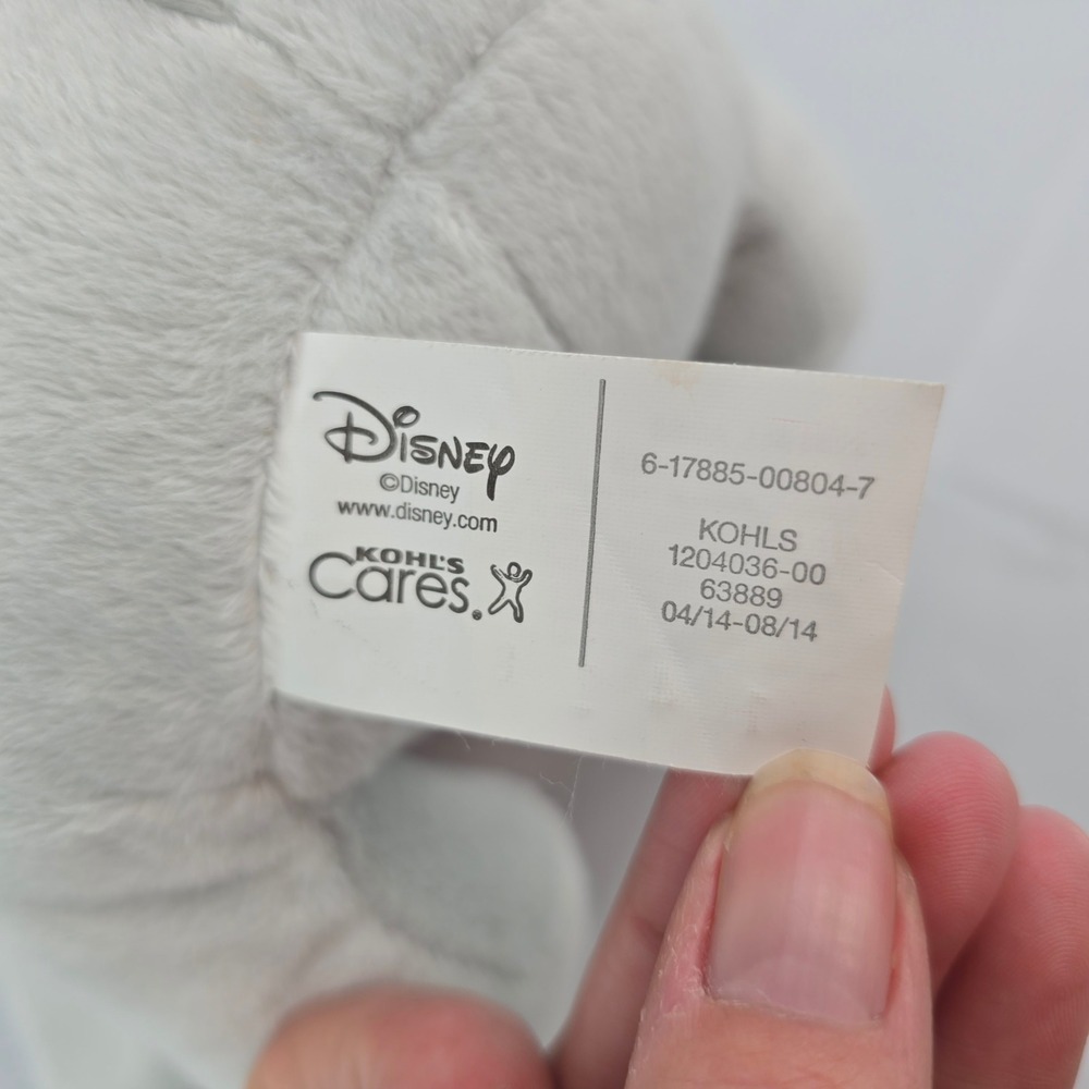 Disney Dumbo Plush Kohl's Cares Stuffed Animal Grey Pink Elephant 1204036-00 - Picture 7 of 9
